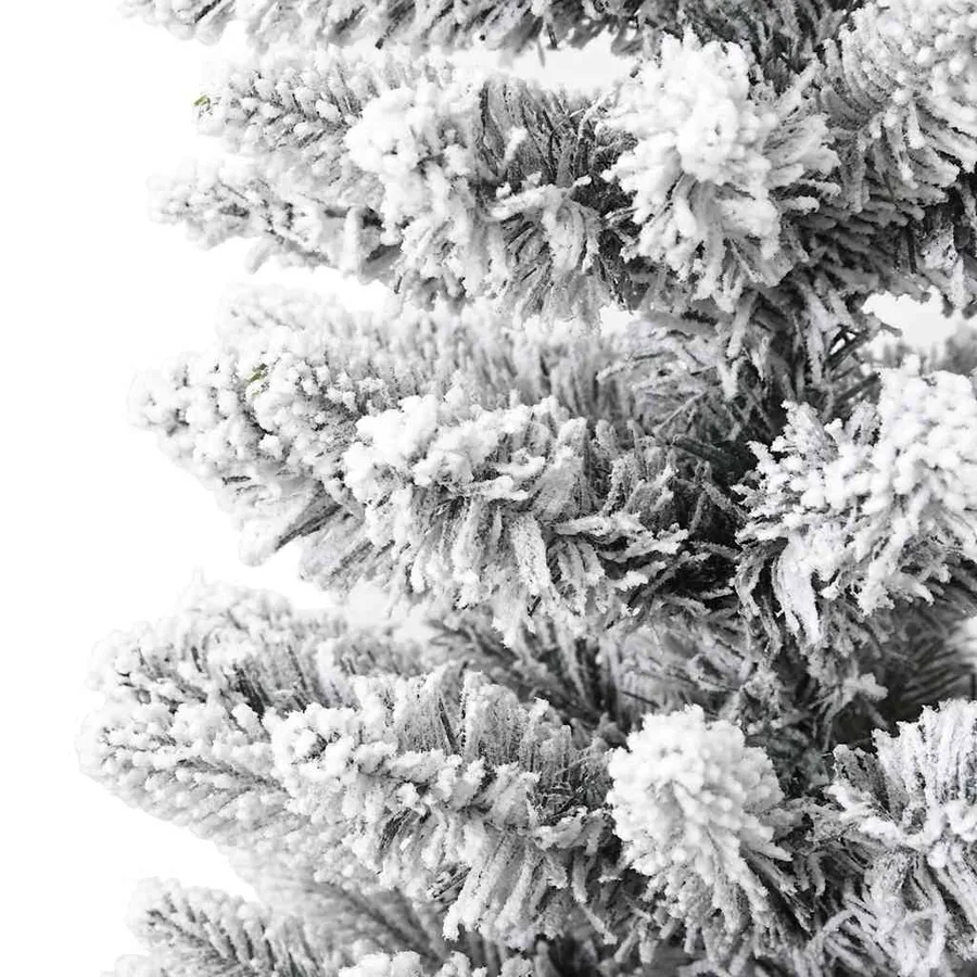 Sapin de Noël artificiel mince avec neige floquée 120 cm PVC/PE - 6