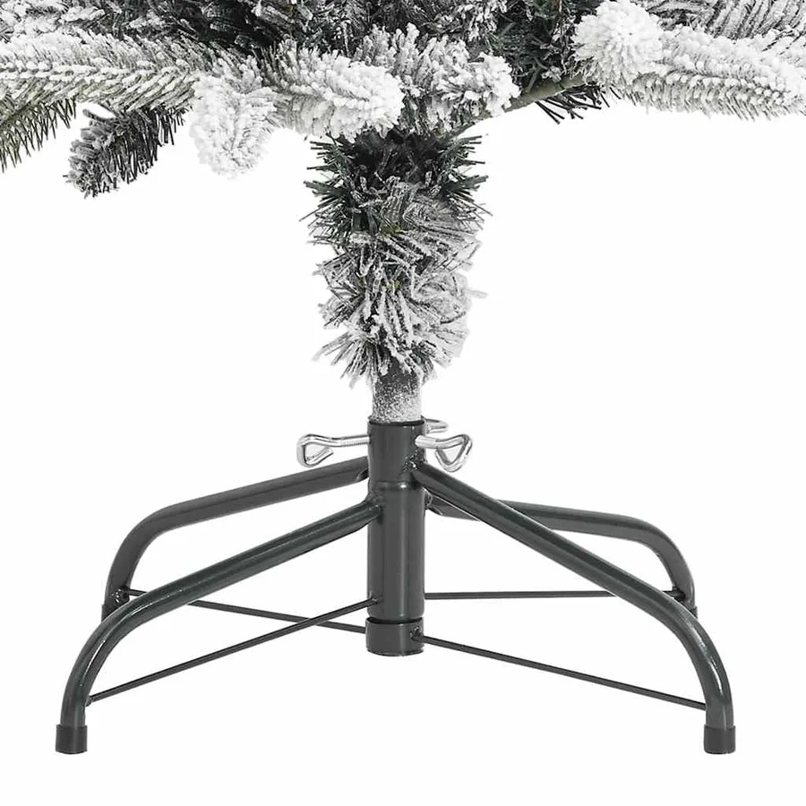 Sapin de Noël artificiel mince avec neige floquée 120 cm PVC/PE - 7
