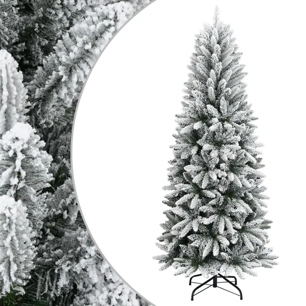 Sapin de Noël artificiel avec neige floquée 210 cm PVC et PE
