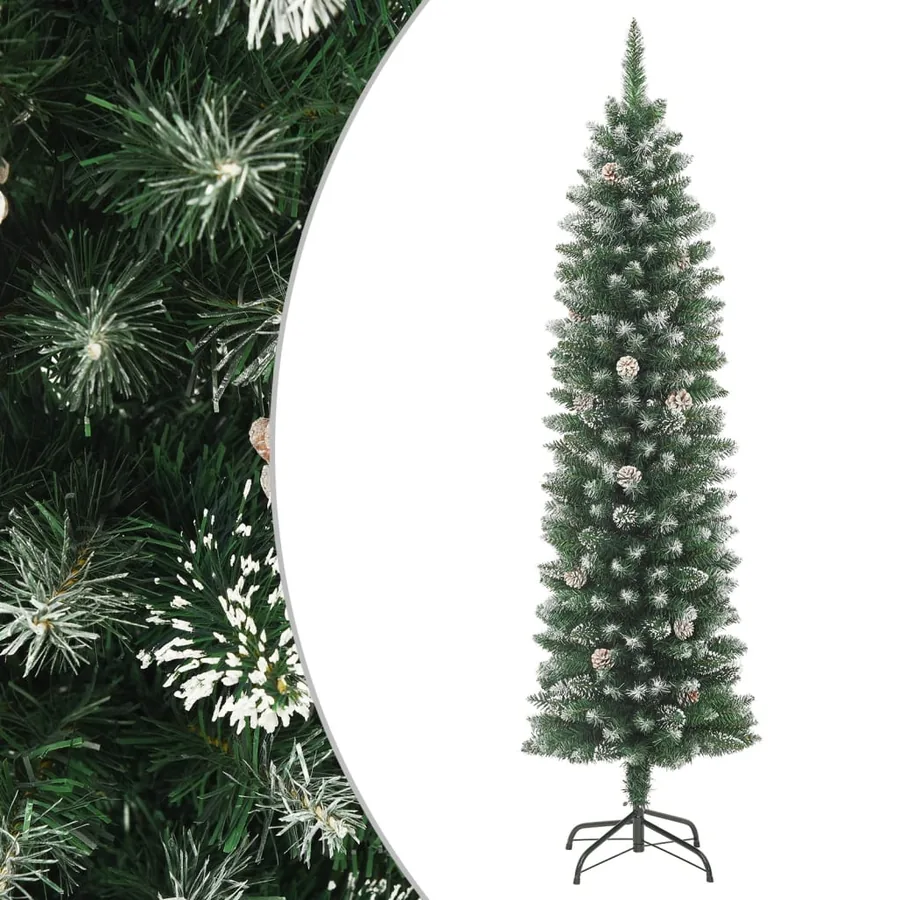 Sapin de Noël artificiel mince avec support 120 cm PVC