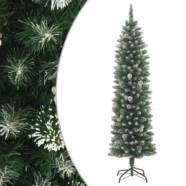 Sapin de Noël artificiel mince avec support 120 cm PVC