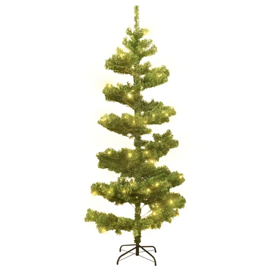 Arbre de Noël hélicoïdal pré-éclairé et support vert 180 cm PVC - 2