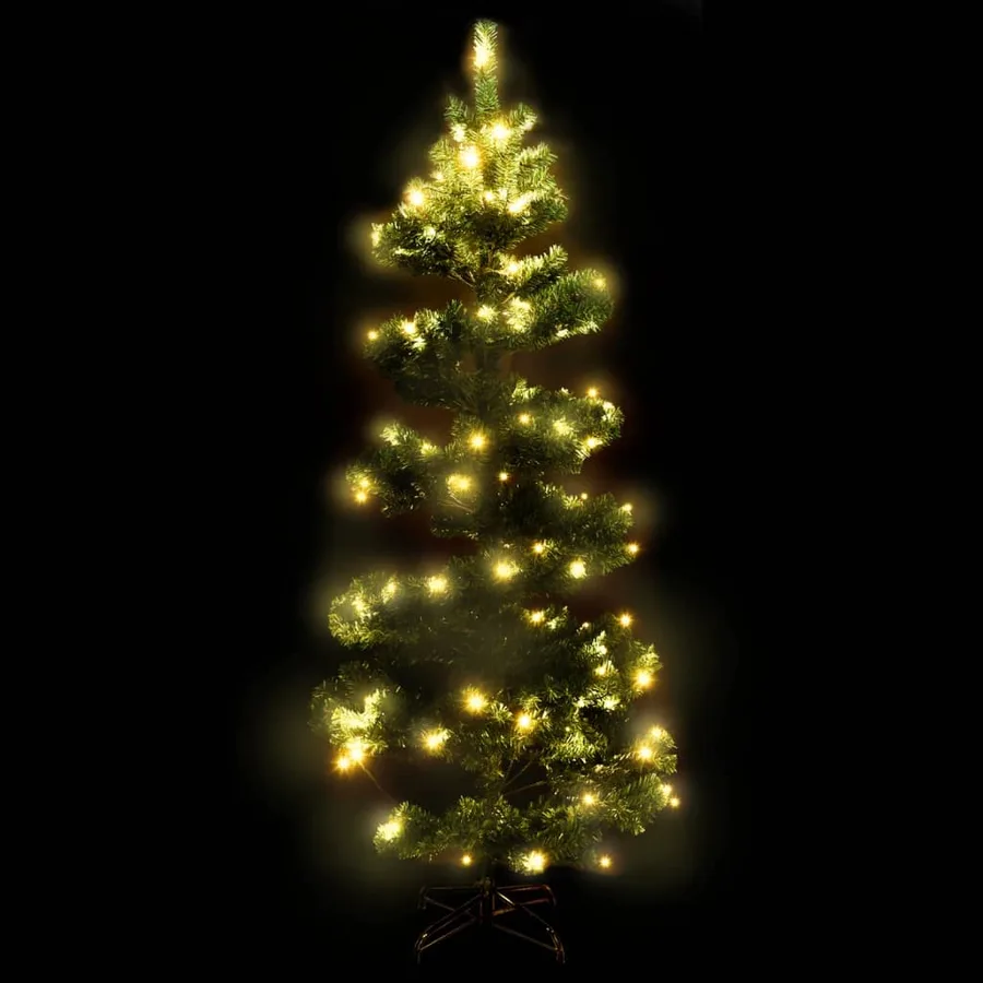 Arbre de Noël hélicoïdal pré-éclairé et support vert 180 cm PVC - 3