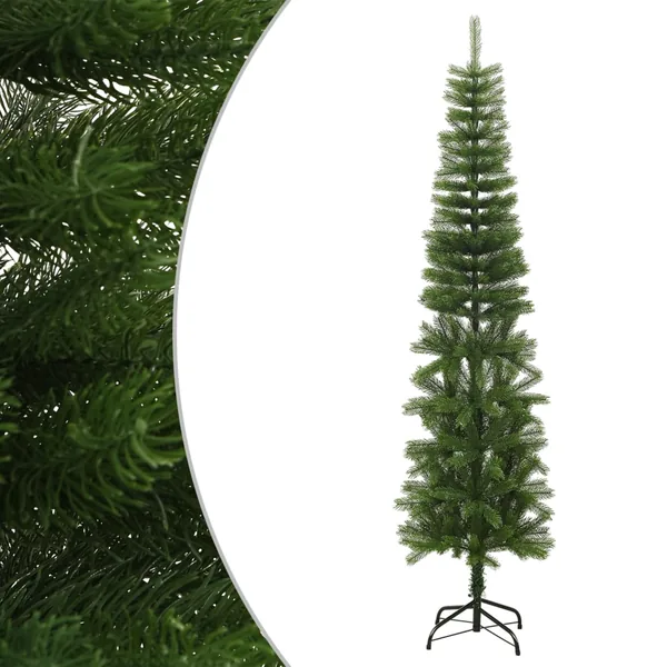 Sapin de Noël artificiel mince avec support 240 cm PE