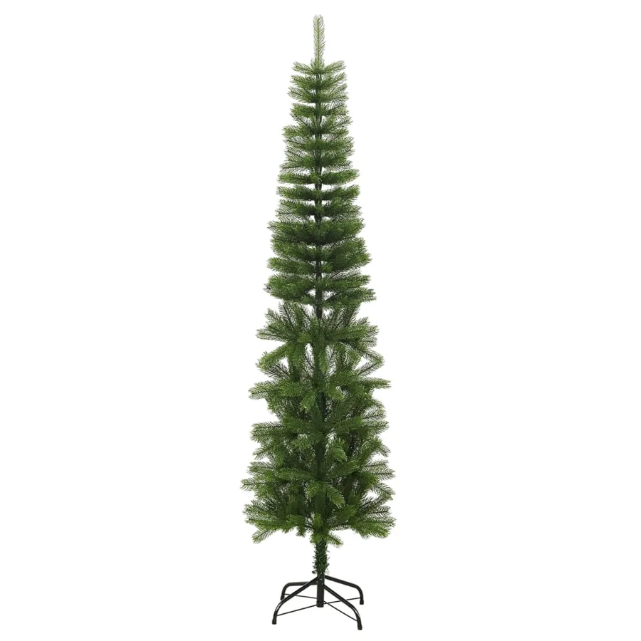 Sapin de Noël artificiel mince avec support 240 cm PE - 2