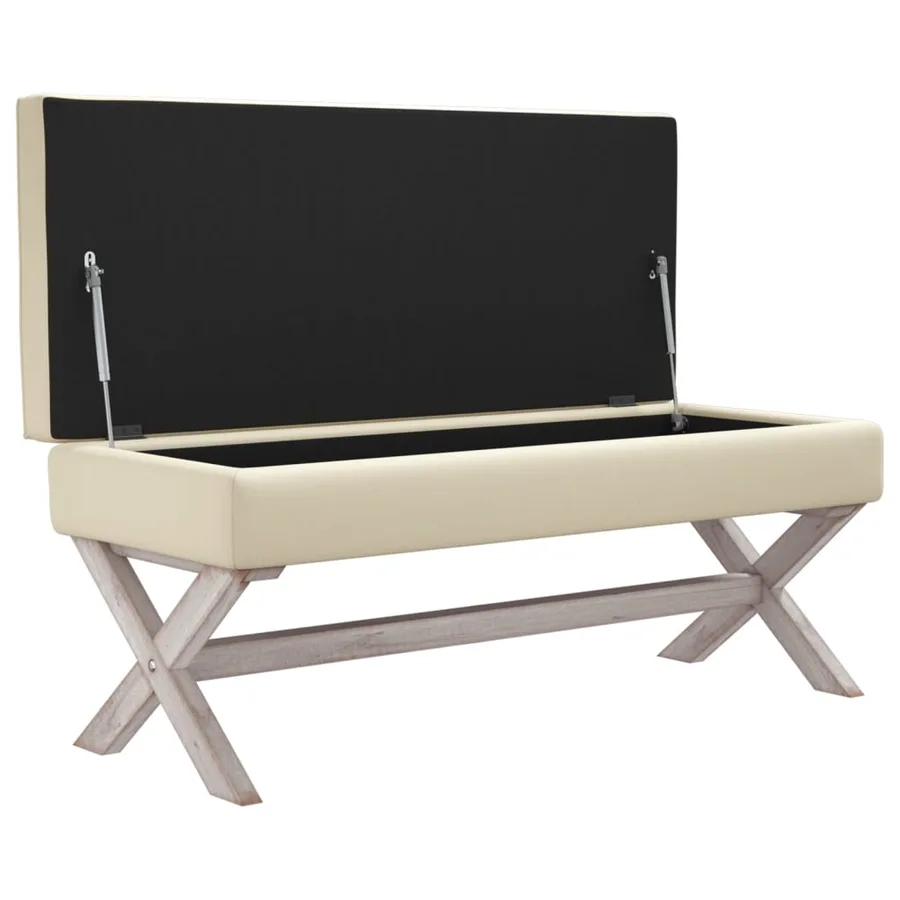 Tabouret de rangement 110x45x49 cm lin - 4