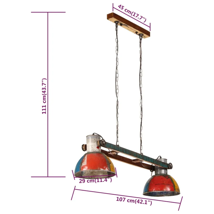 Lampe suspendue industrielle 25 W Multicolore 111 cm E27 - 10