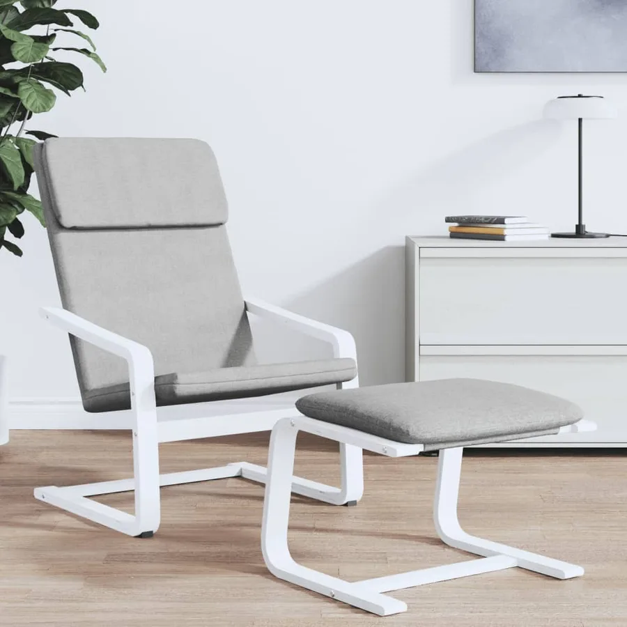 Chaise de relaxation Gris clair Tissu - 3