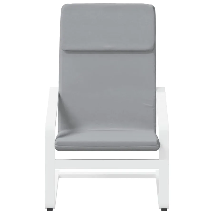 Chaise de relaxation Gris clair Tissu - 4
