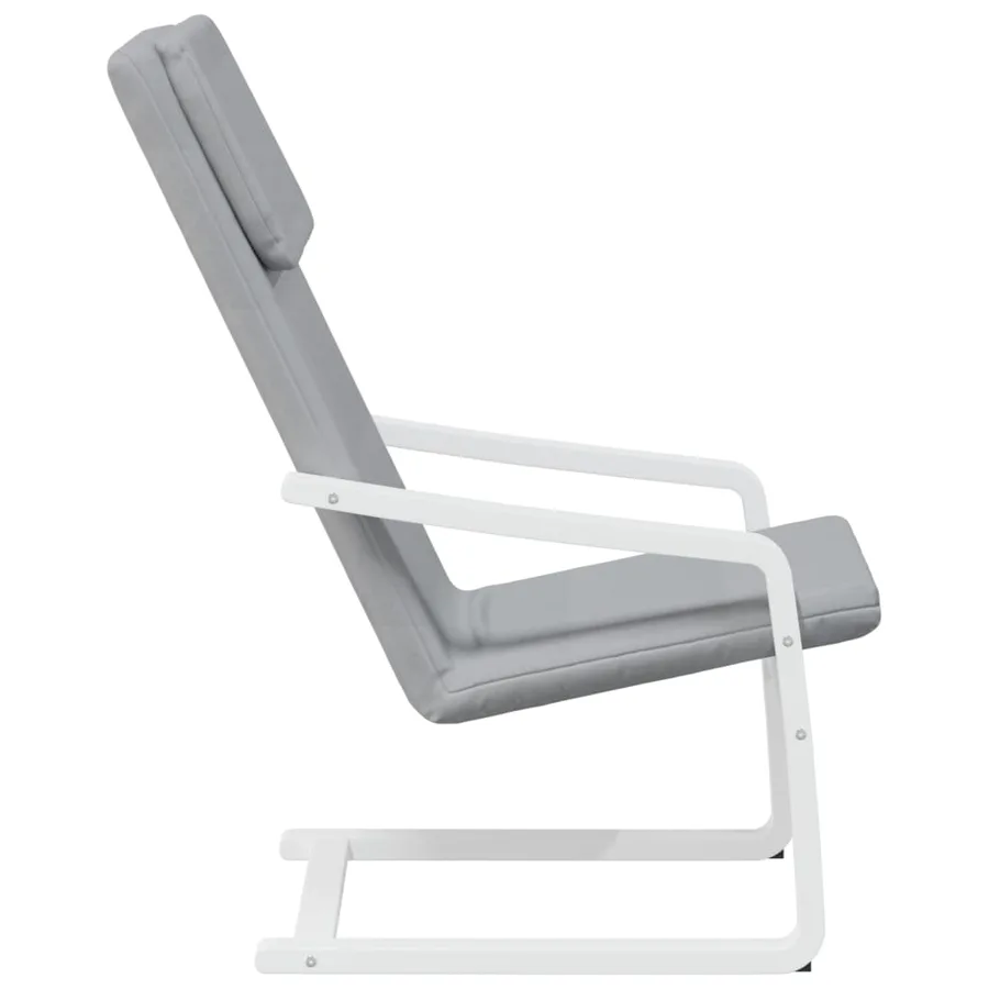 Chaise de relaxation Gris clair Tissu - 5