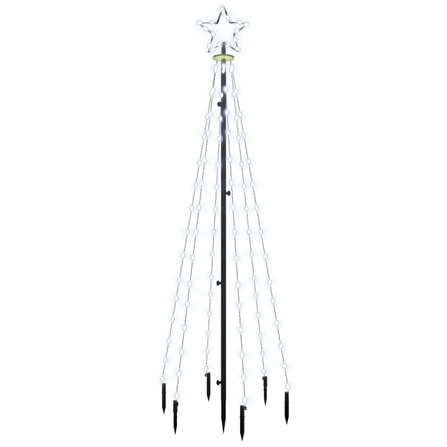 Sapin de Noël avec piquet Blanc froid 108 LED 180 cm - 2