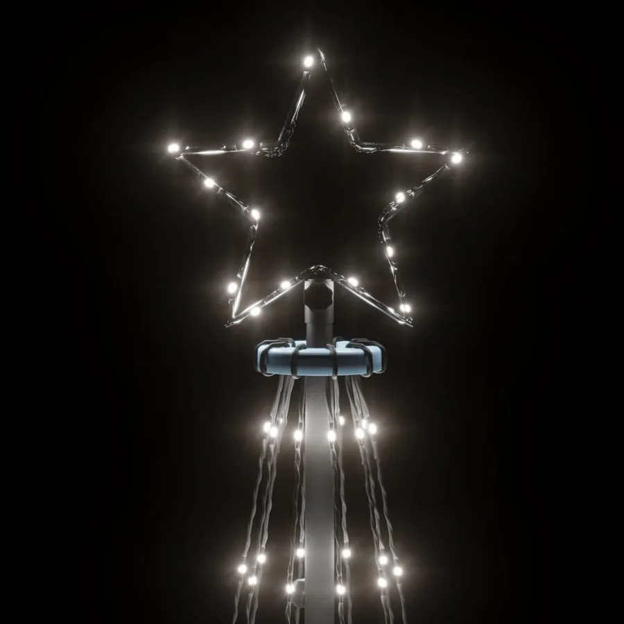 Sapin de Noël avec piquet Blanc froid 108 LED 180 cm - 5