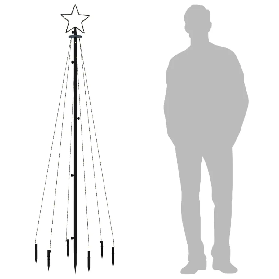 Sapin de Noël avec piquet Blanc froid 108 LED 180 cm - 9