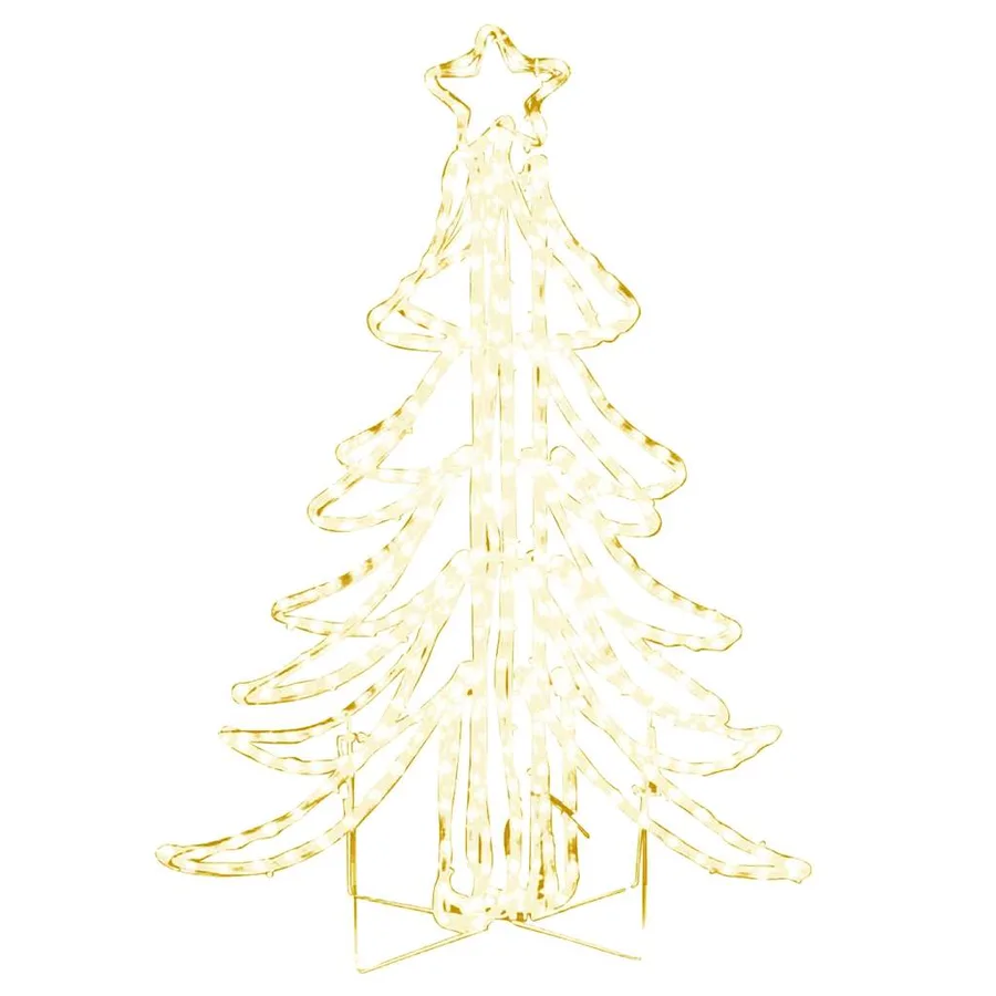 Arbre de Noël pliable avec LED Blanc chaud 87x87x93 cm - 2