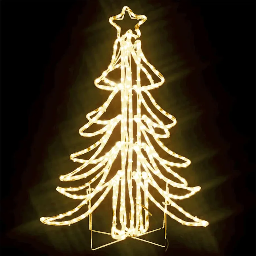 Arbre de Noël pliable avec LED Blanc chaud 87x87x93 cm - 3