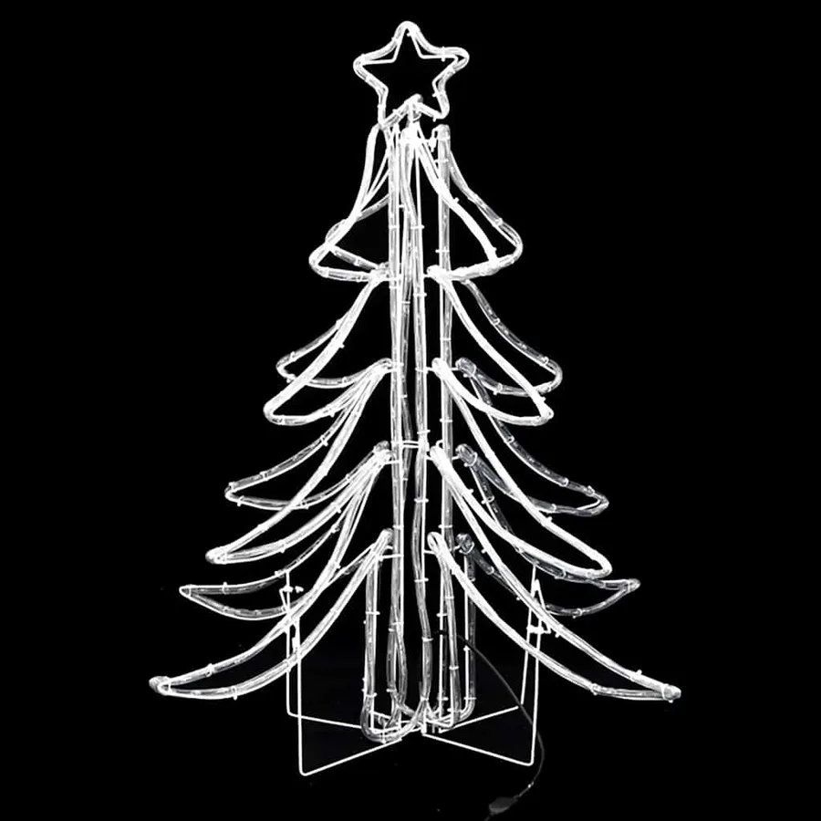 Arbre de Noël pliable avec LED Blanc chaud 87x87x93 cm - 4