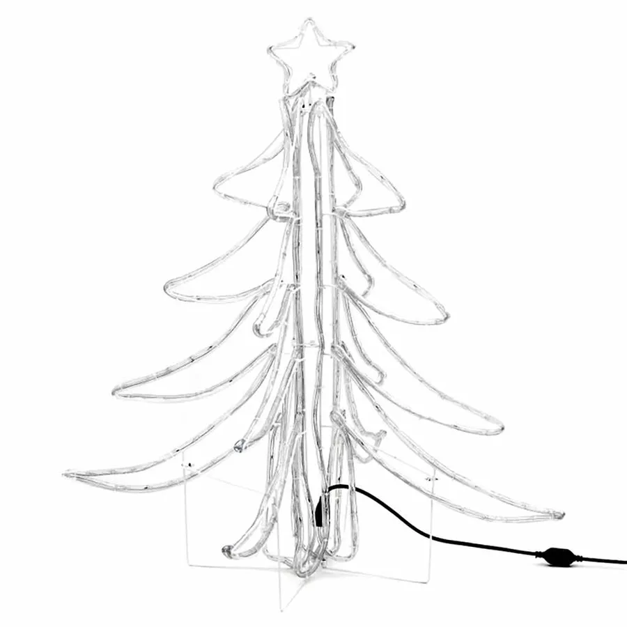 Arbre de Noël pliable avec LED Blanc chaud 87x87x93 cm - 6