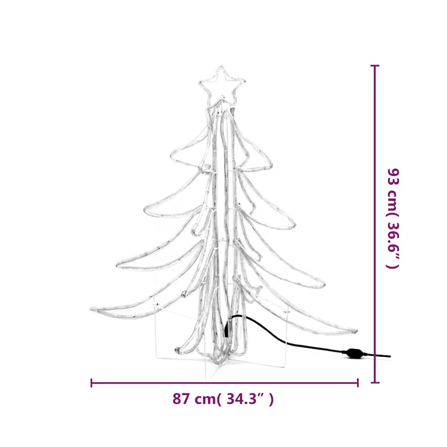 Arbre de Noël pliable avec LED Blanc chaud 87x87x93 cm - 8