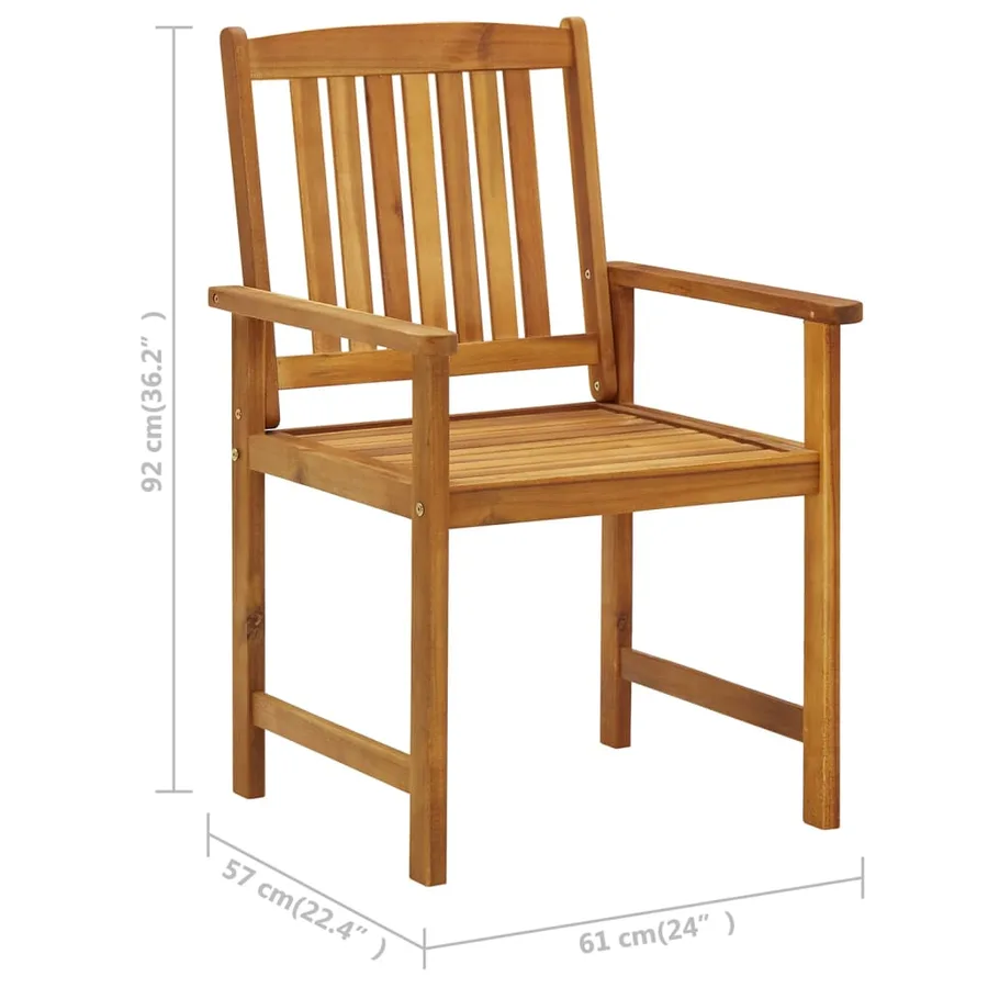 Chaises de jardin avec coussins lot de 4 Bois d'acacia massif - 11