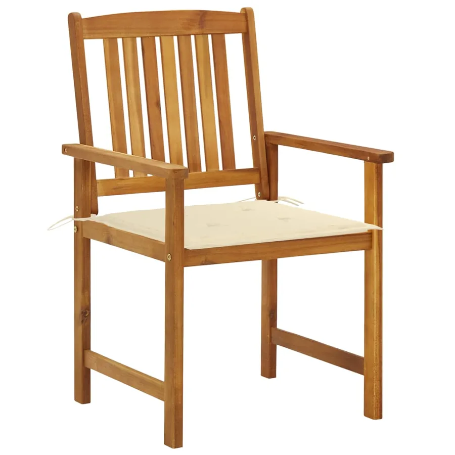 Chaises de jardin avec coussins lot de 4 Bois d'acacia massif - 3