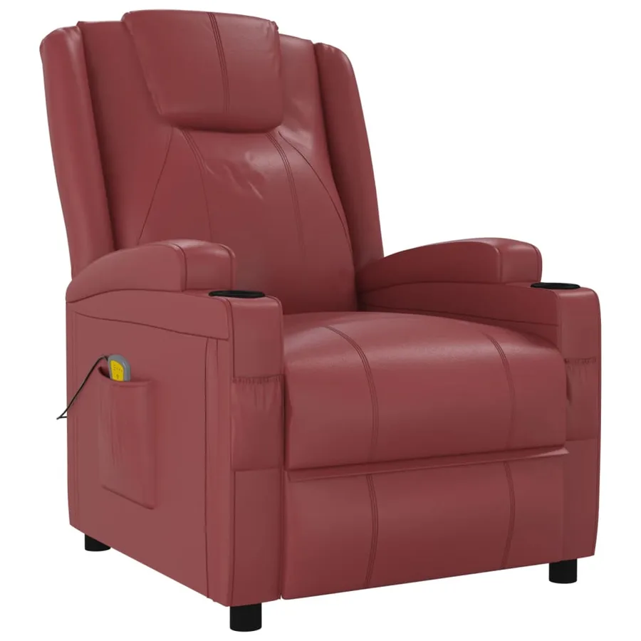 Fauteuil de massage Rouge bordeaux Similicuir - 2