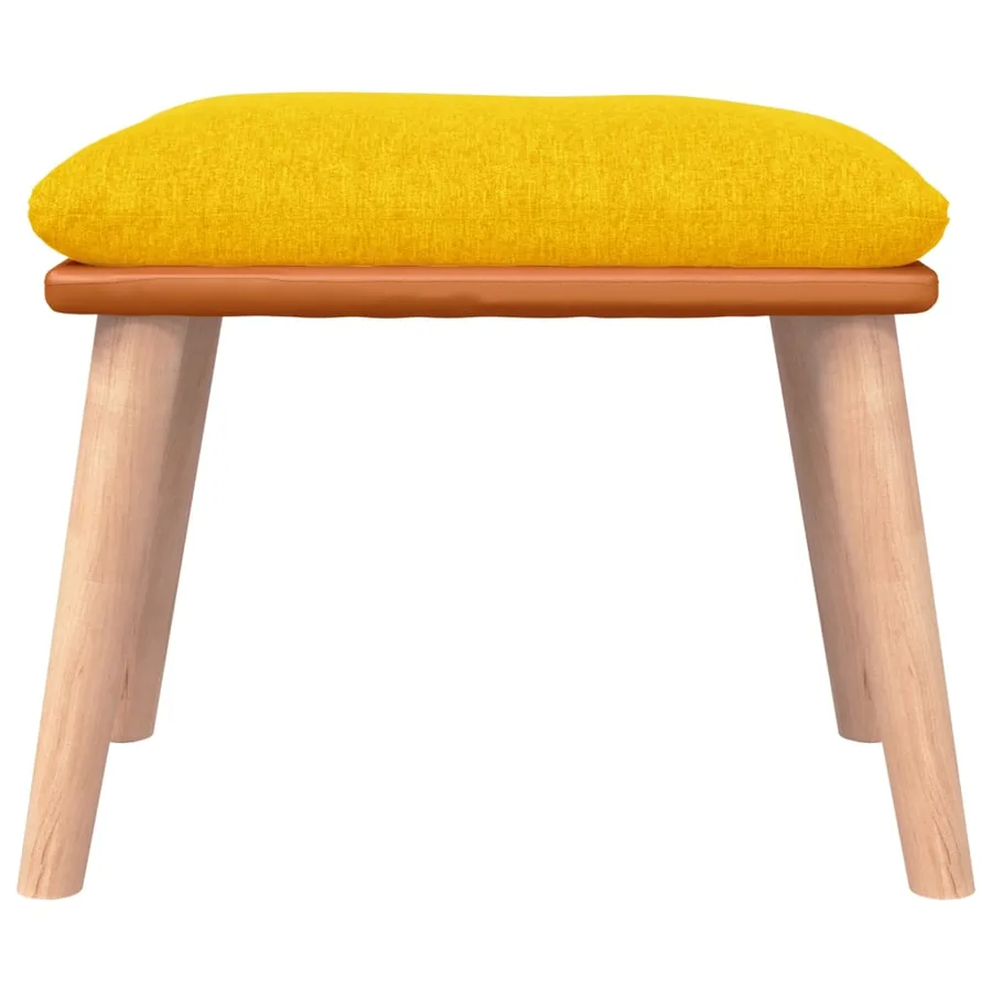 Repose-pied Jaune moutarde 45x29,5x35 cm Tissu et similicuir - 3