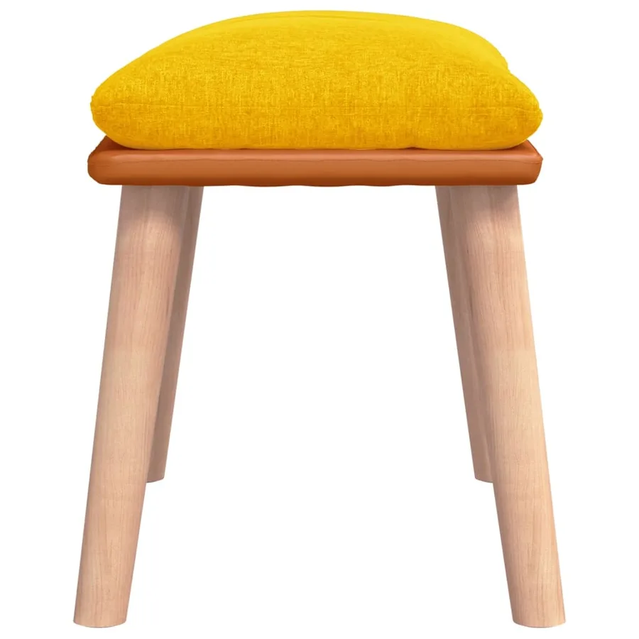 Repose-pied Jaune moutarde 45x29,5x35 cm Tissu et similicuir - 4