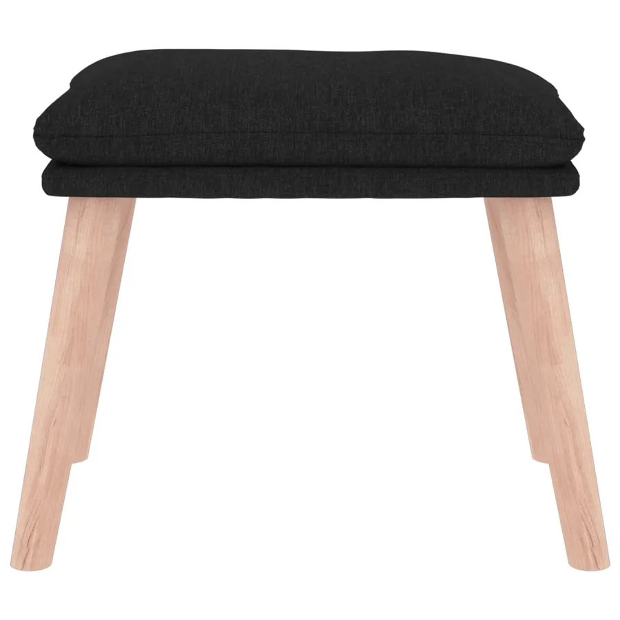 Repose-pied Noir 45x29,5x35 cm Tissu - 3