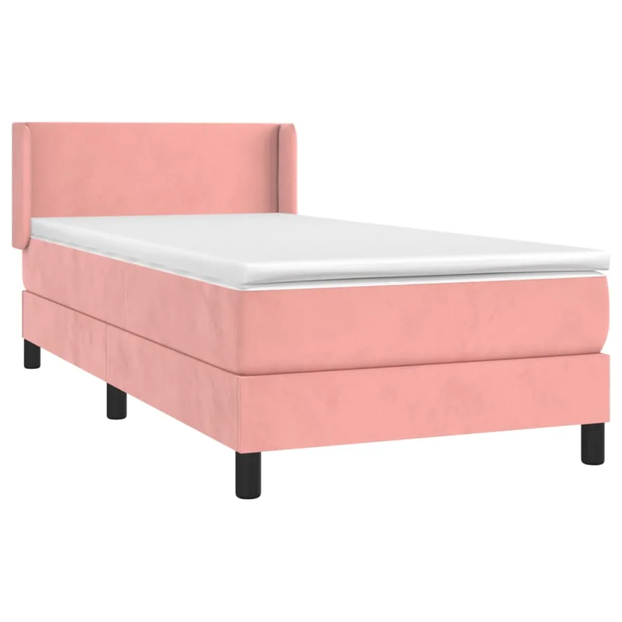 Sommier à lattes de lit avec matelas Rose 100x200 cm Velours - 3
