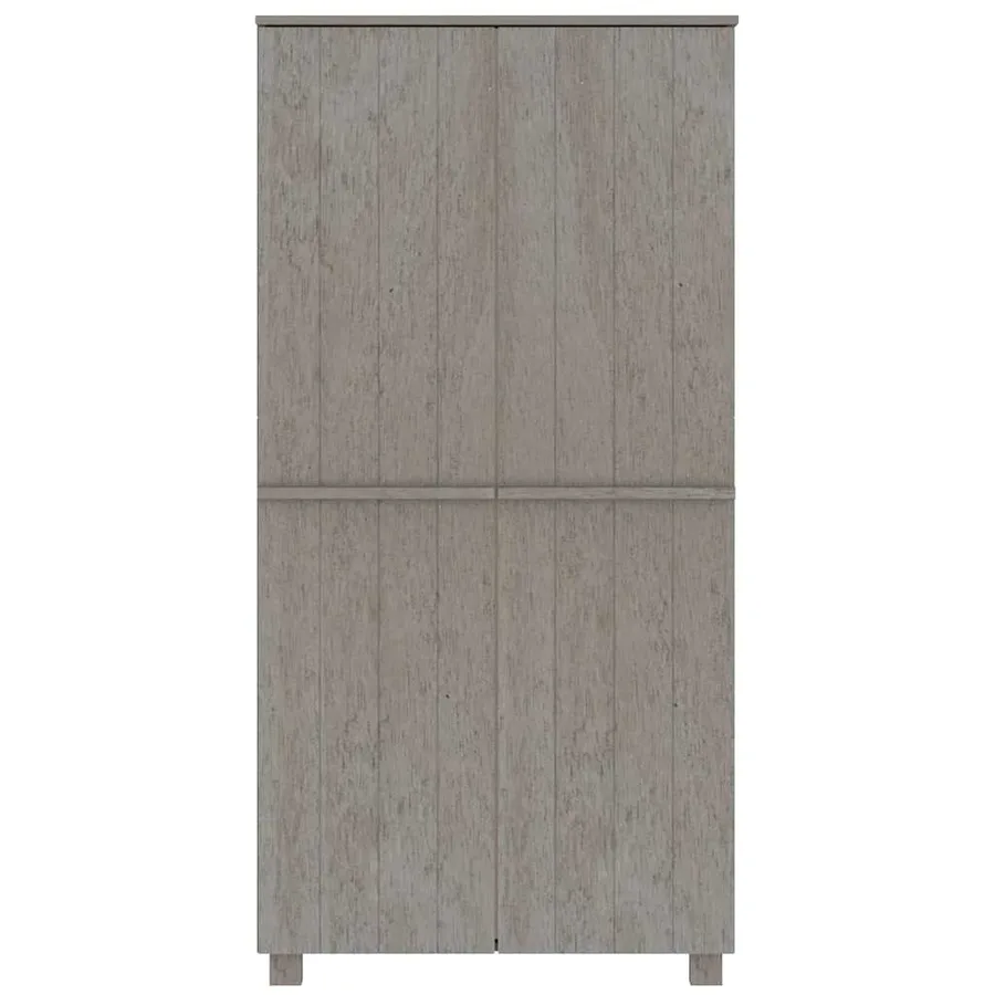 Garde-robe HAMAR Gris clair 89x50x180 cm Bois massif de pin - 3