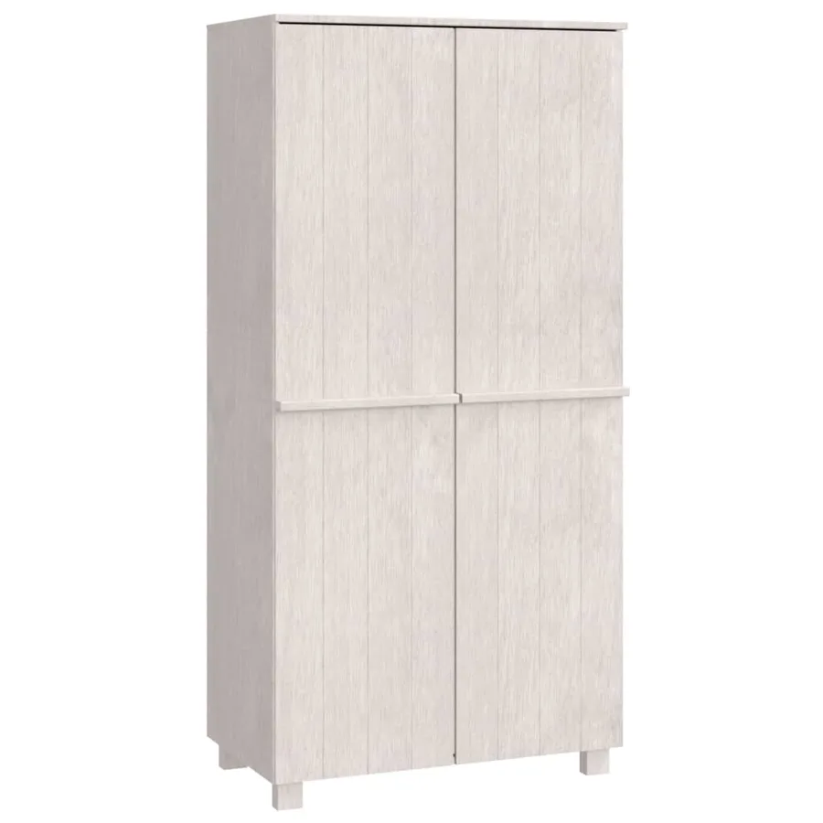 Garde-robe HAMAR Blanc 89x50x180 cm Bois massif de pin - 2