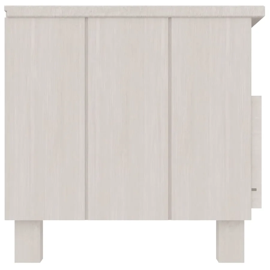 Meuble TV HAMAR Blanc 106x40x40 cm Bois massif de pin - 4