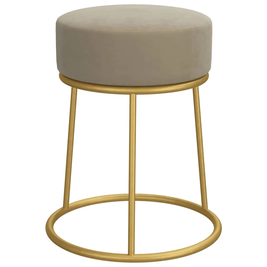 Tabouret rond Gris foncé Velours - 3