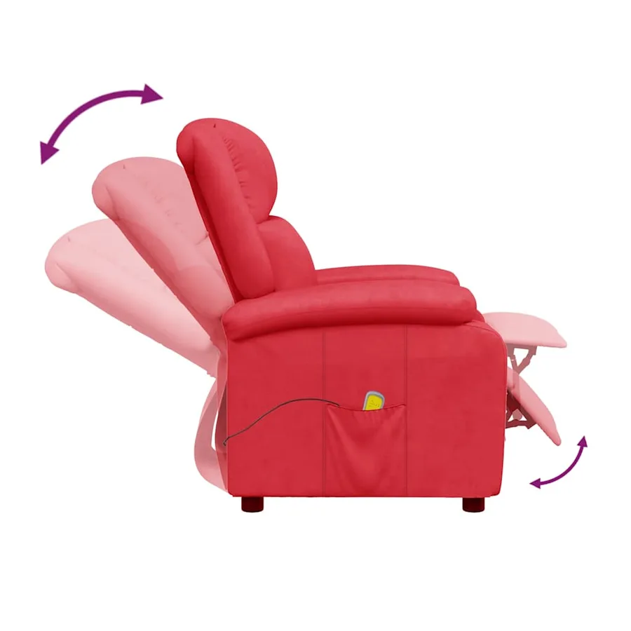 Fauteuil de massage Rouge Similicuir - 6