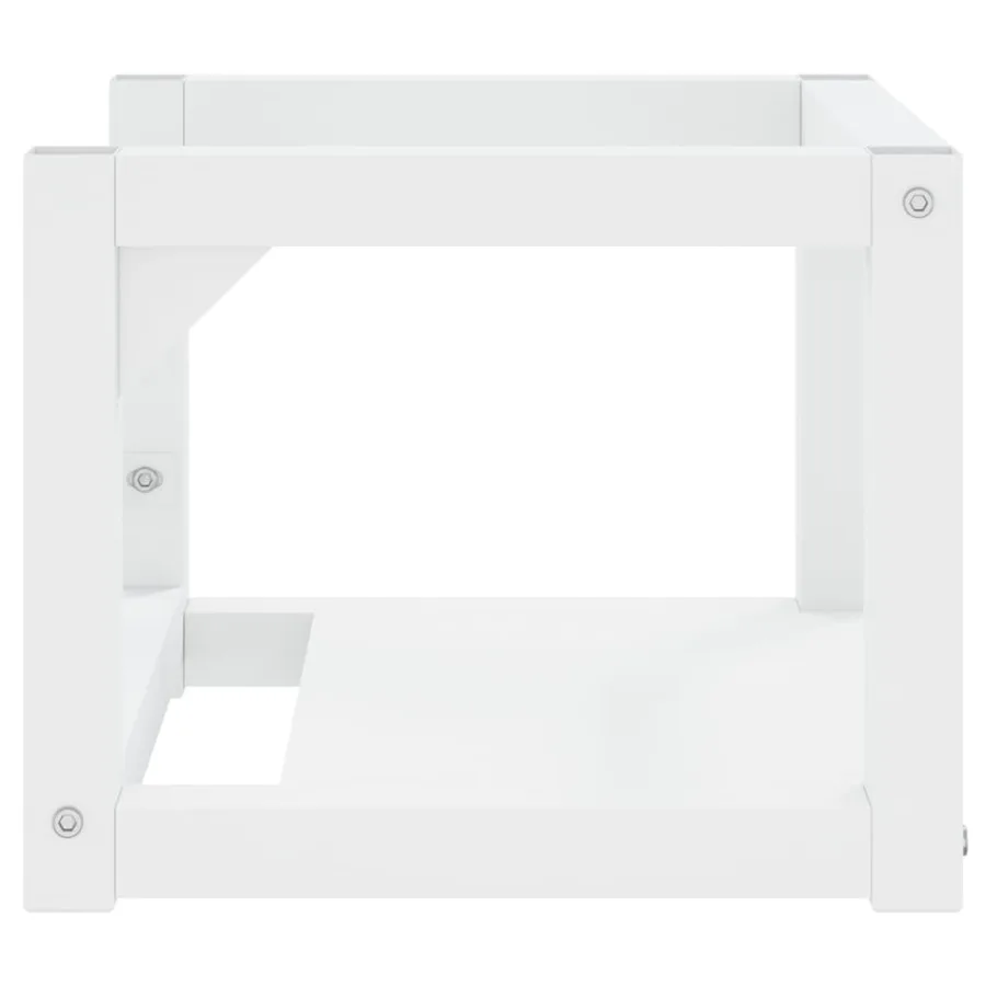 Cadre de lavabo de salle de bain mural Blanc 40x38x31 cm Fer - 4