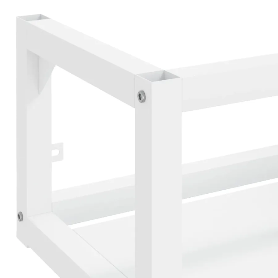 Cadre de lavabo de salle de bain mural Blanc 40x38x31 cm Fer - 6