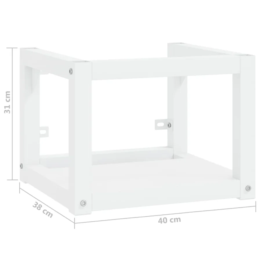 Cadre de lavabo de salle de bain mural Blanc 40x38x31 cm Fer - 7