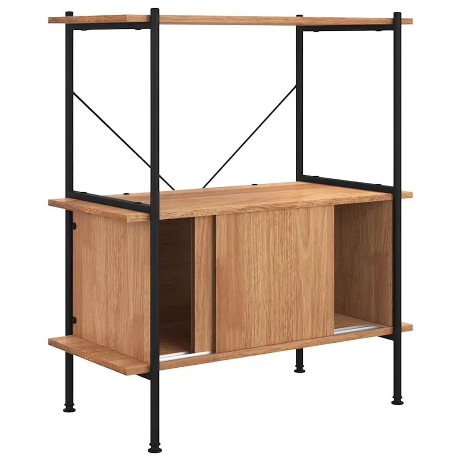 Étagère à 3 niveaux armoire 80x40x92 cm Acier bois d'ingénierie - 3