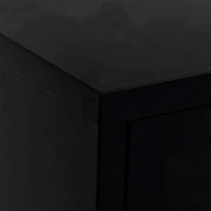 Meuble TV Noir 90x30x44 cm Acier et verre - 8