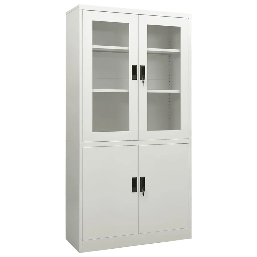 Armoire de bureau Gris clair 90x40x180 cm Acier