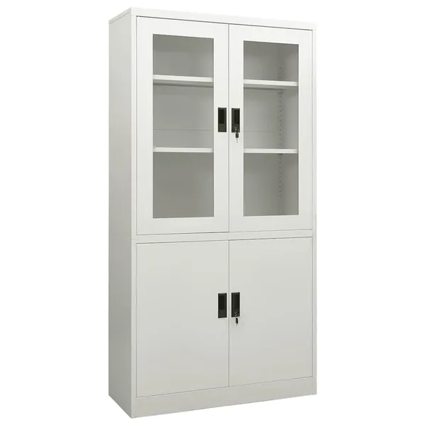 Armoire de bureau Gris clair 90x40x180 cm Acier