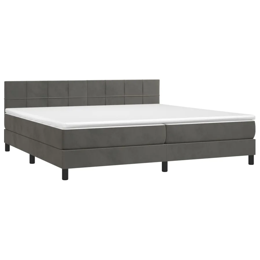 Sommier à lattes de lit avec matelas LED Gris foncé 200x200 cm - 3