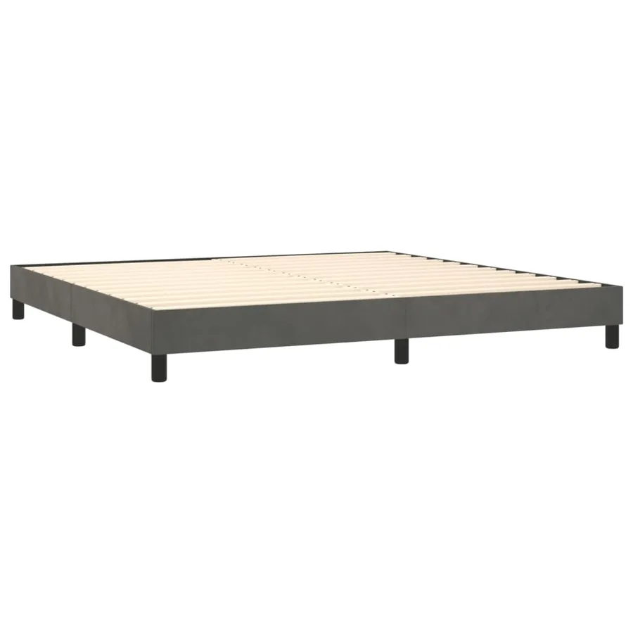 Sommier à lattes de lit avec matelas LED Gris foncé 200x200 cm - 5