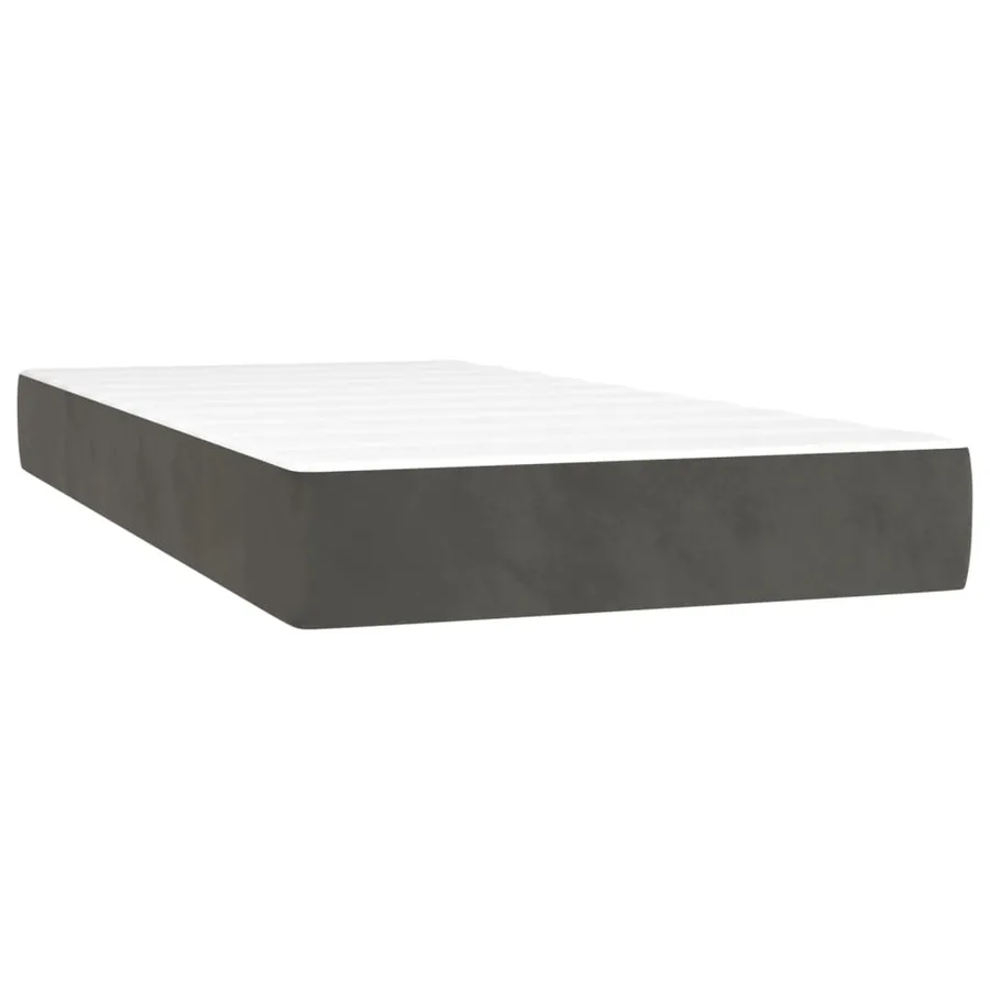 Sommier à lattes de lit avec matelas LED Gris foncé 200x200 cm - 6