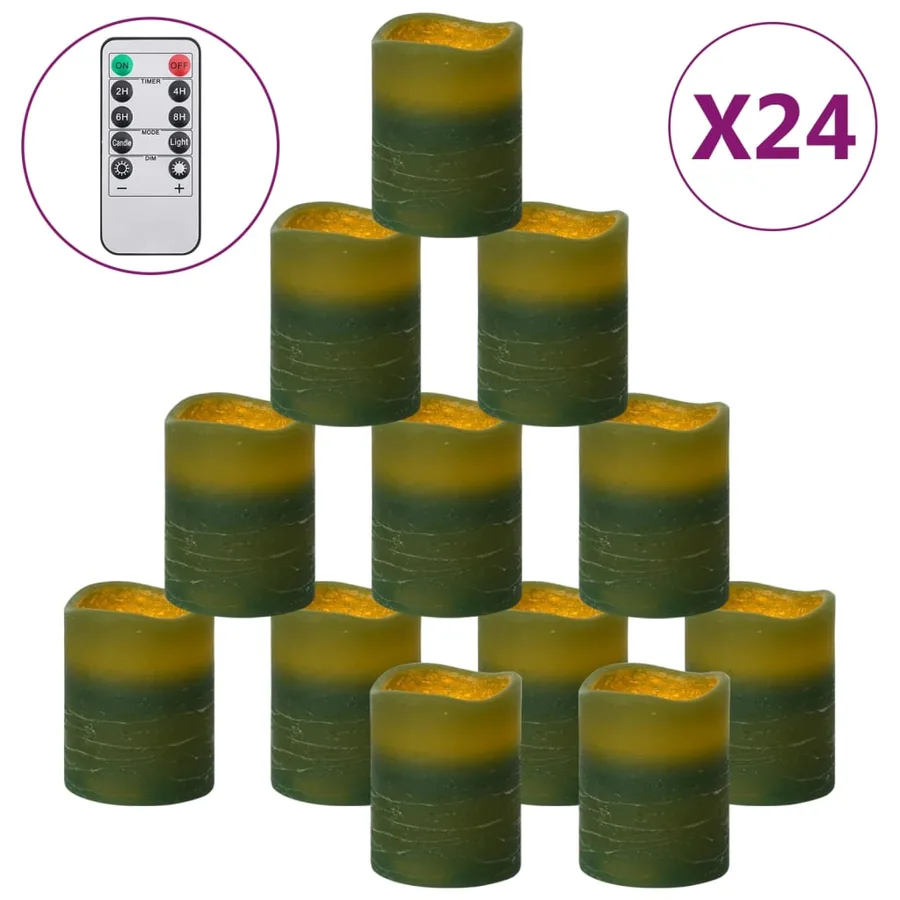 Bougies à LED sans flamme 24 pcs avec télécommande Blanc chaud - 2