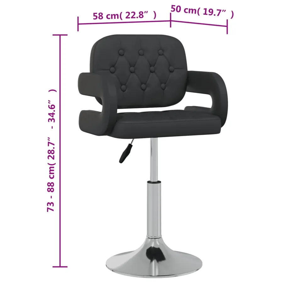 Chaises à manger pivotantes lot de 2 noir similicuir - 10