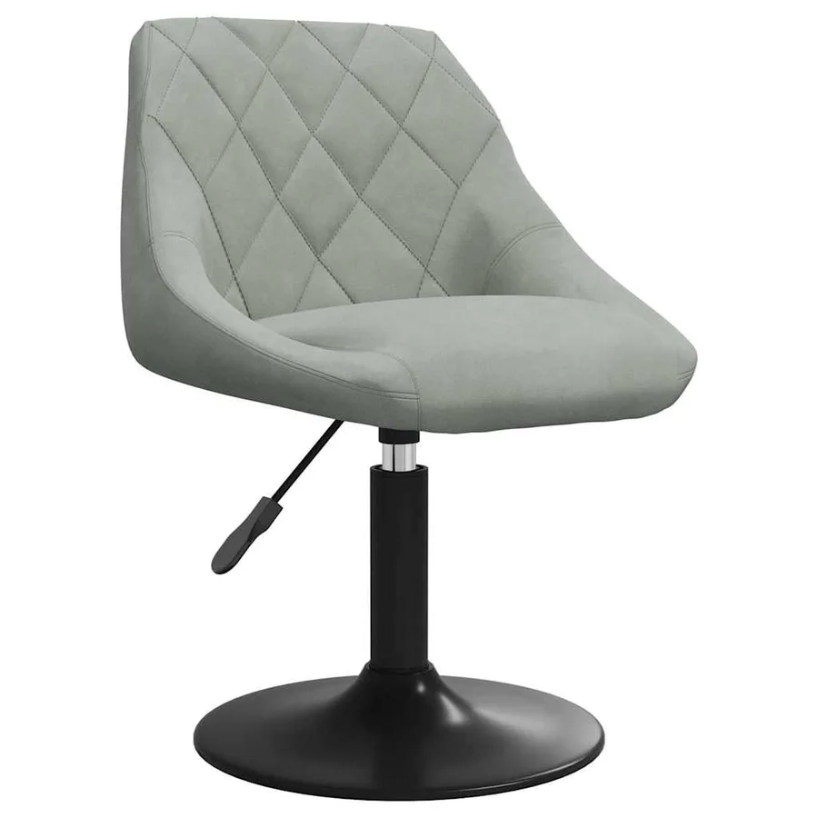 Chaises pivotantes à manger lot de 2 Gris clair Velours - 3