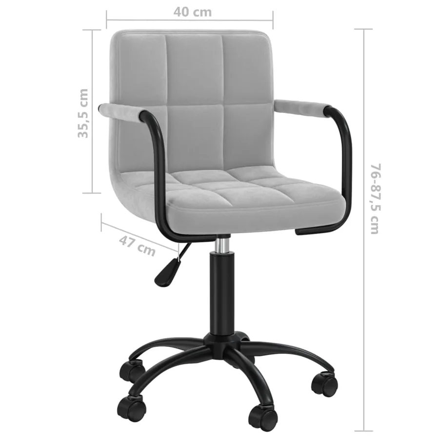 Chaises pivotantes à manger lot de 2 gris clair velours - 9