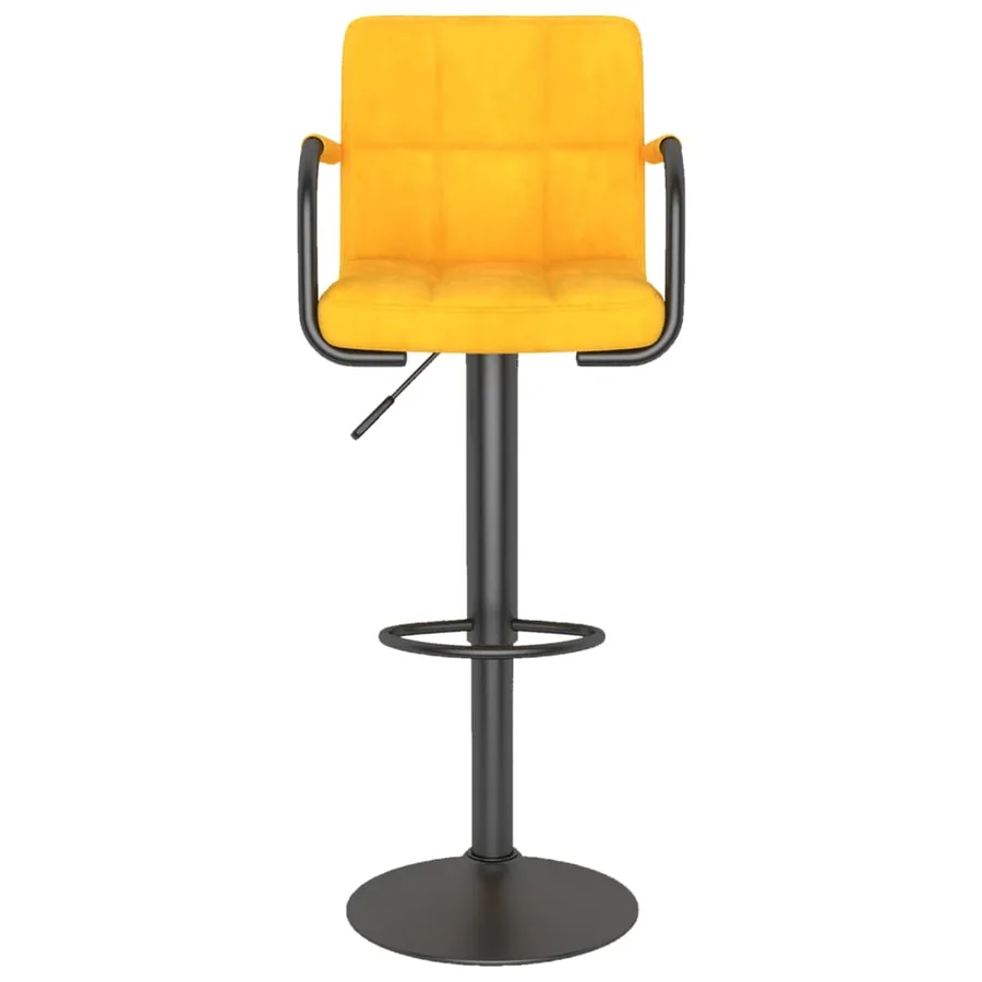 Tabourets de bar lot de 2 jaune moutarde velours - 4