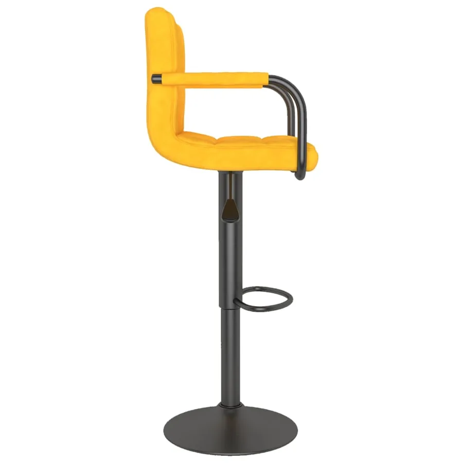 Tabourets de bar lot de 2 jaune moutarde velours - 5